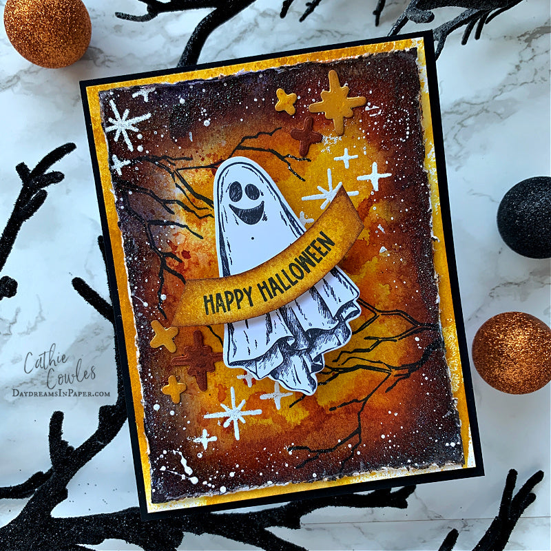 Tim Holtz Halloween Doodles Stamps with Simon Says Stamp Dies Bundle sethd25 Halloween Card