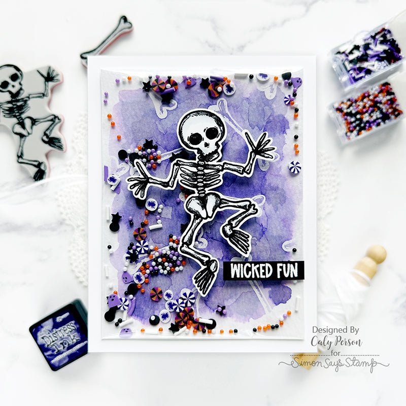 Tim Holtz Halloween Doodles Stamps with Simon Says Stamp Dies Bundle sethd25 Halloween Card | color-code:ALT03
