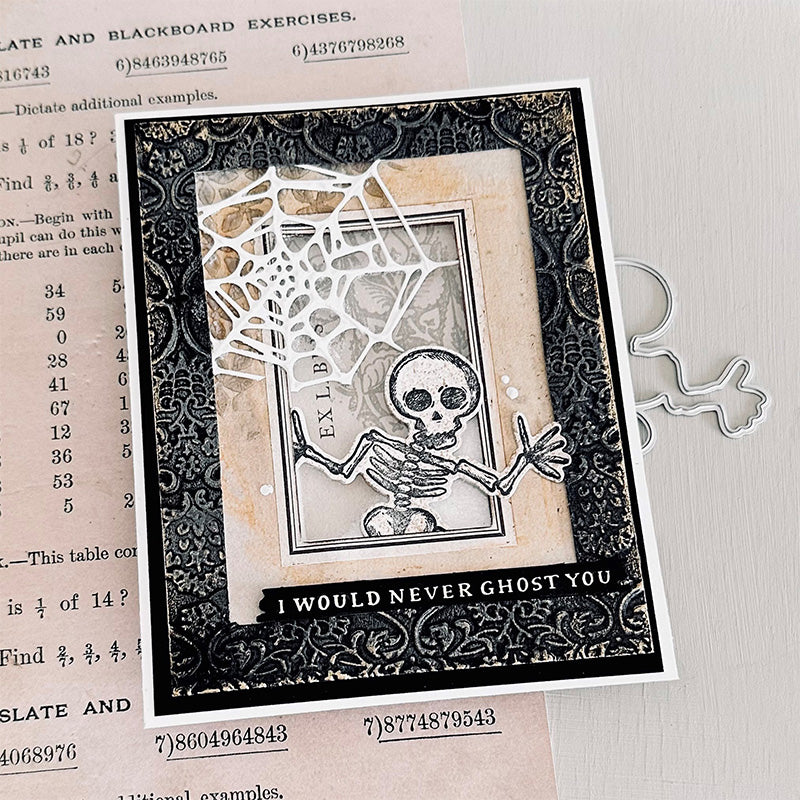 Tim Holtz Halloween Doodles Stamps with Simon Says Stamp Dies Bundle sethd25 Halloween Card