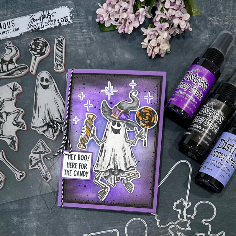 Tim Holtz Halloween Doodles Stamps with Simon Says Stamp Dies Bundle sethd25 Halloween Card