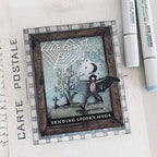 Tim Holtz Halloween Sketchbook Stamps with Simon Says Stamp Dies Bundle seths25 Halloween Card