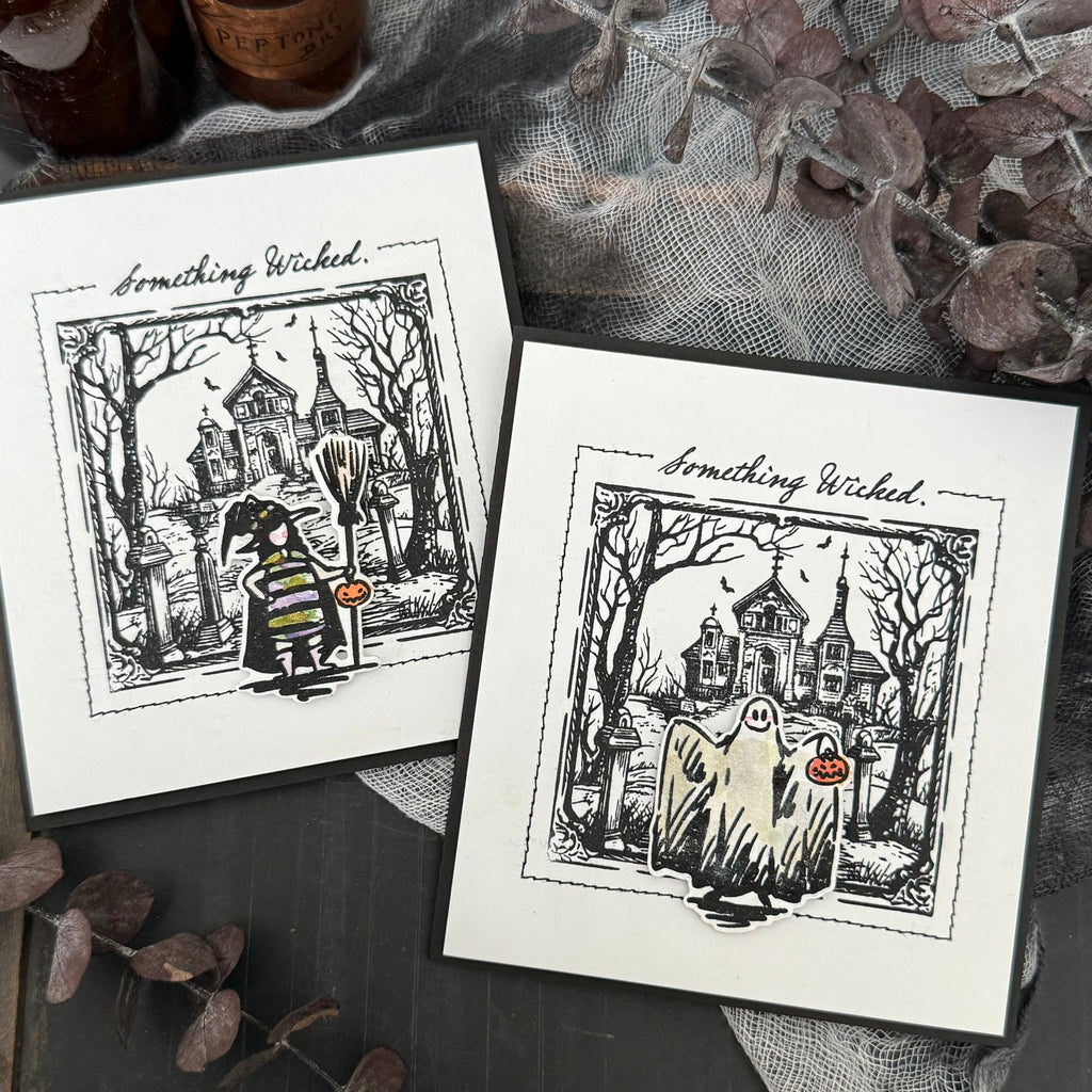 Tim Holtz Halloween Sketchbook Stamps with Simon Says Stamp Dies Bundle seths25 Halloween Card | color-code:ALT03