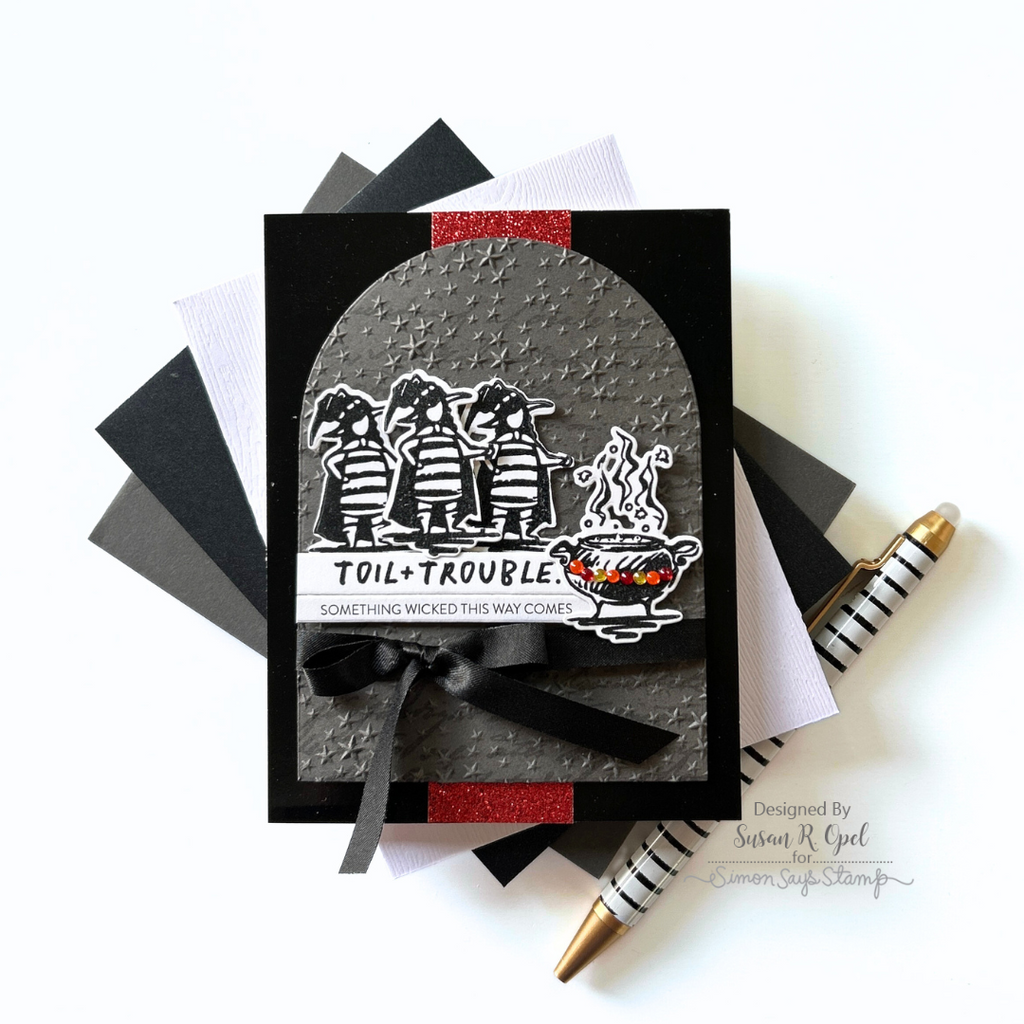Tim Holtz Halloween Sketchbook Stamps with Simon Says Stamp Dies Bundle seths25 Halloween Card