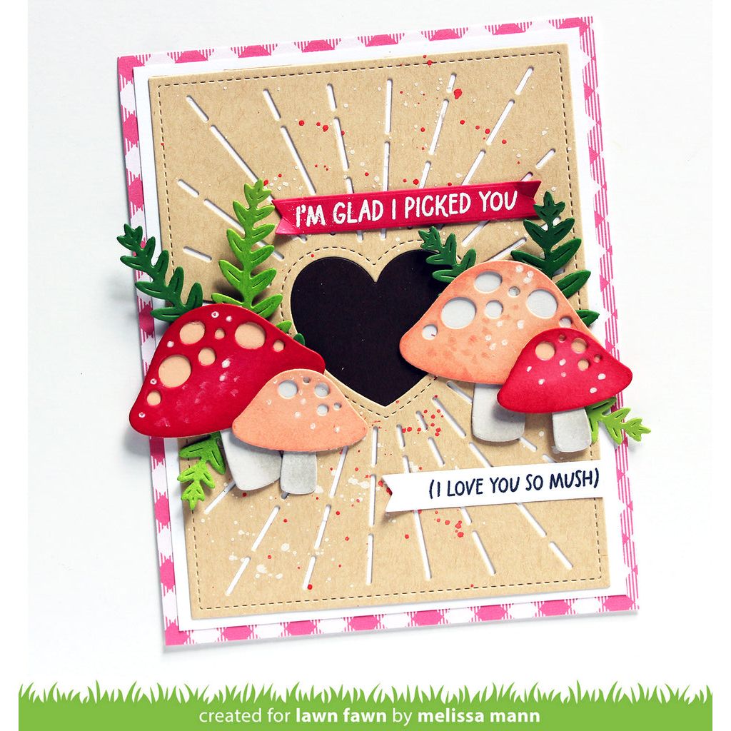 Lawn Fawn Happy Mushrooms Dies lf3315 Glad I picked you