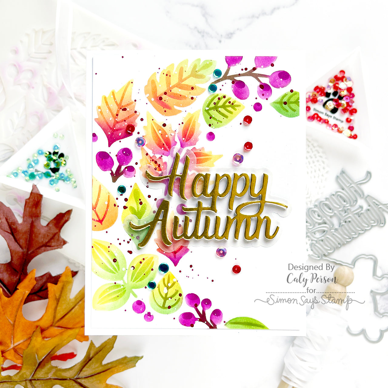 Simon Says Stamp Happy Autumn Wafer Dies sssd112878 Season Of Wonder Autumn Card | color-code:ALT02