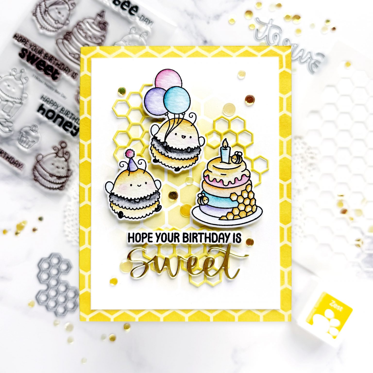 Simon Says Stamps and Dies Happy Bee Day set978hb Birthday Card | color-code:ALT01