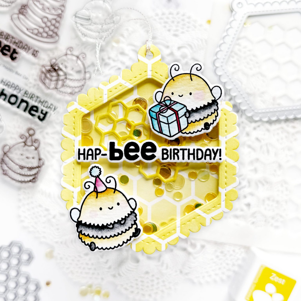 Simon Says Clear Stamps Happy Bee Day 3190ssc BIrthday Tag | color-code:ALT02