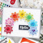 Rainbow Splash Wafer Dies Happy Blooms rsd602c Hello Card | color-code:ALT03