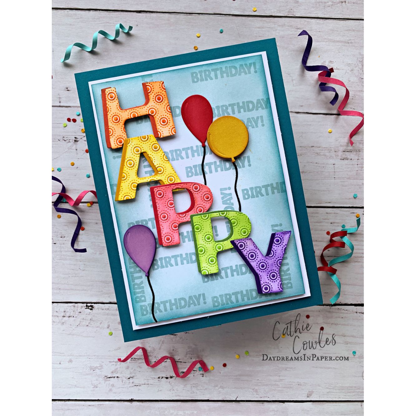 Simon Says Stamp Happy Cover Wafer Dies 1308mdc Moments in Time Birthday Card