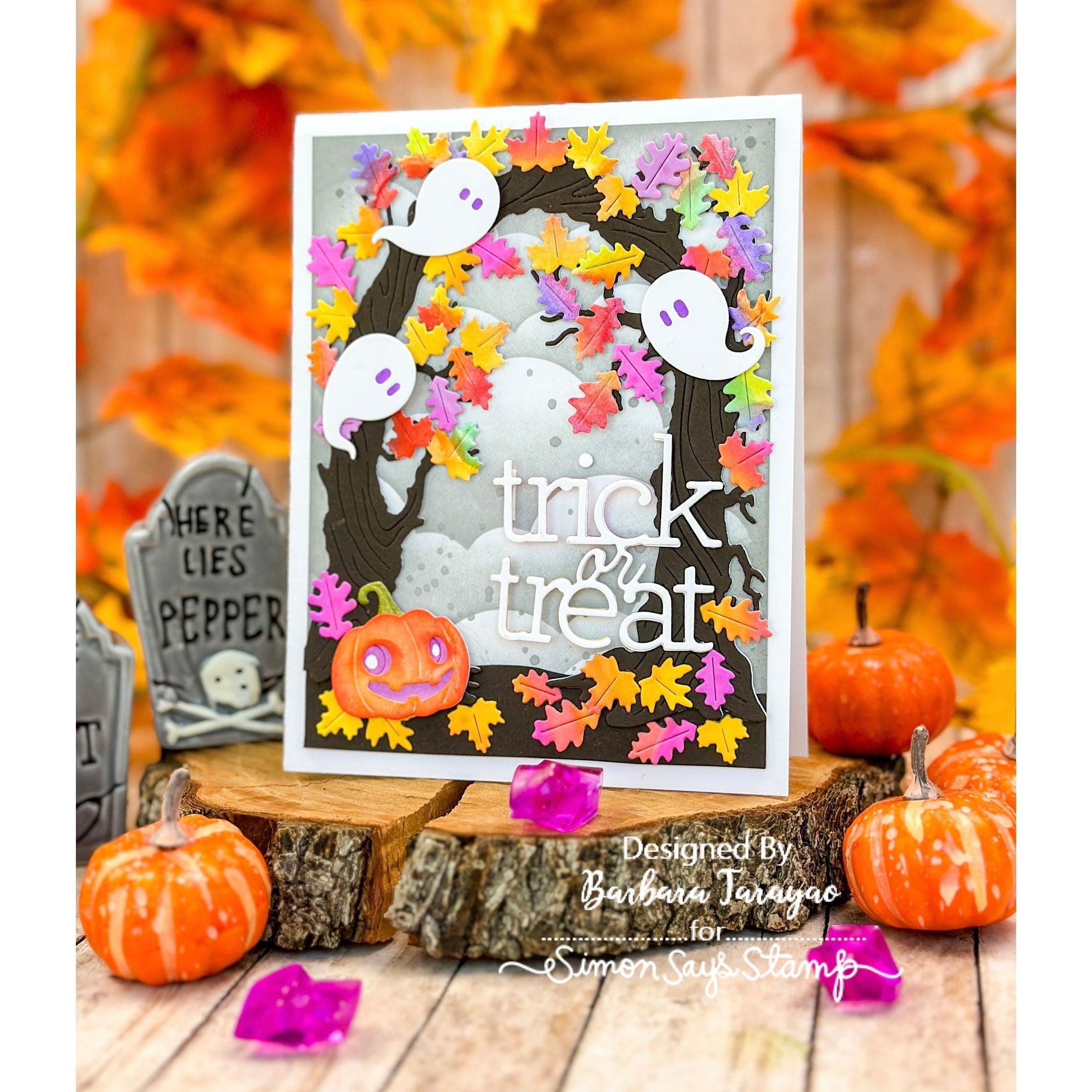 Simon Says Stamp Haunted Pumpkin Wafer Dies s1068 STAMPtember Halloween Card | color-code:ALT02