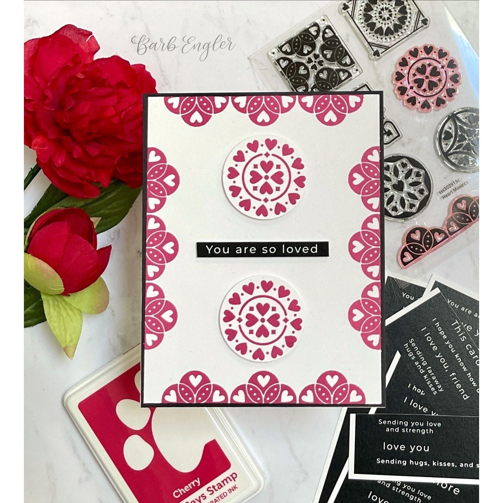 Simon Says Clear Stamps Heart Mosaics sss302913c Smitten Love Card