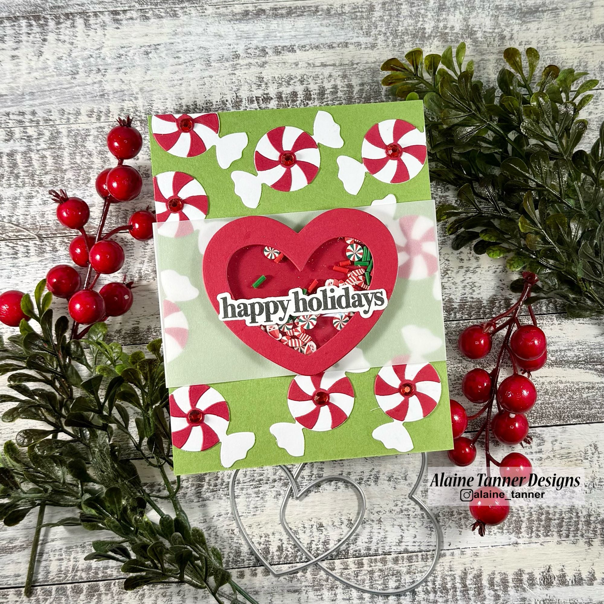 Simon Says Stamp Heart Shaker Shapes Wafer Dies 1399sd DieCember Christmas Card