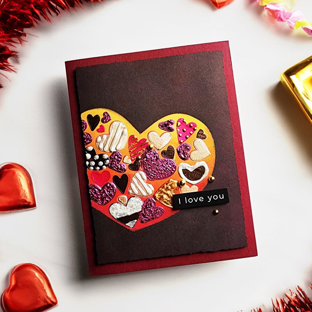 Simon Says Stamp Stencils Hearts In A Heart ssst221730c Smitten Valentine's Day Card