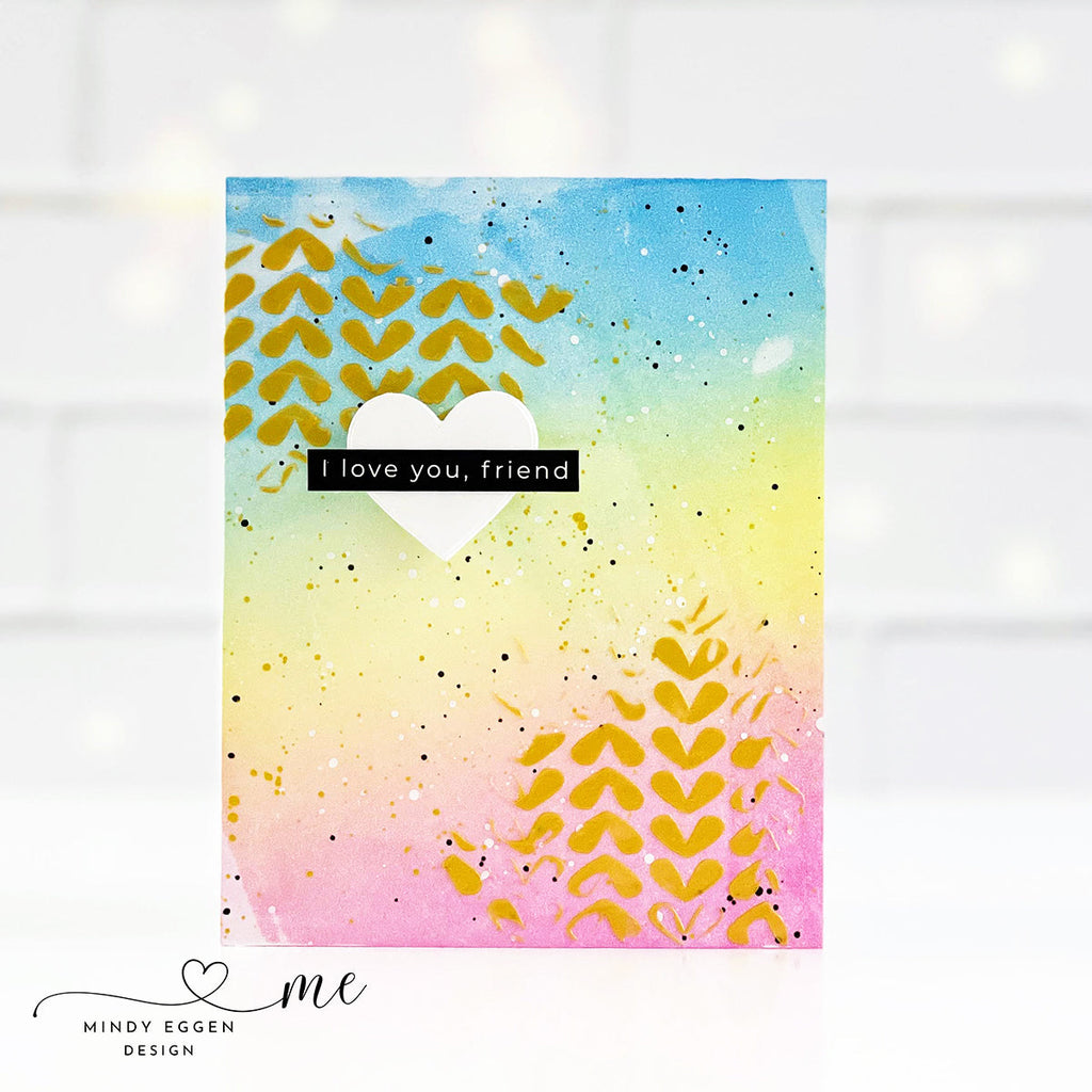 Simon Says Stamp Stencil Hearty Tweed 1012st Smitten Friend Card | color-code:ALT01