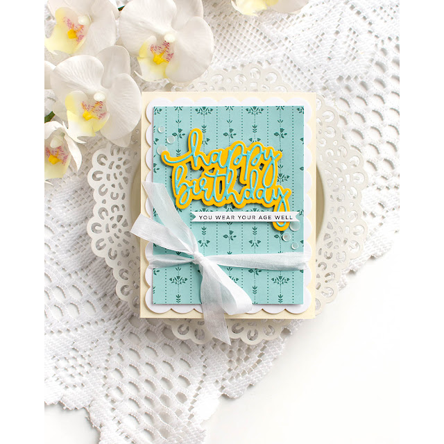 Simon Says Stamp Chunky A2 Scallop Rectangles Wafer Dies 1368sd DieCember Birthday Card | color-code:ALT05