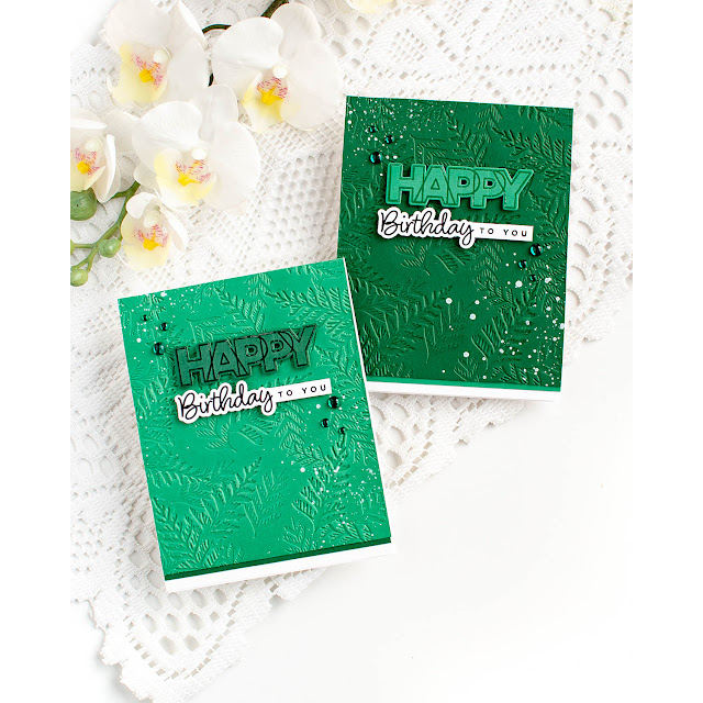 Simon Says Stamp Embossing Folder Cedar Sprigs sf548 Heart to Heart Birthday Cards | color-code:ALT01