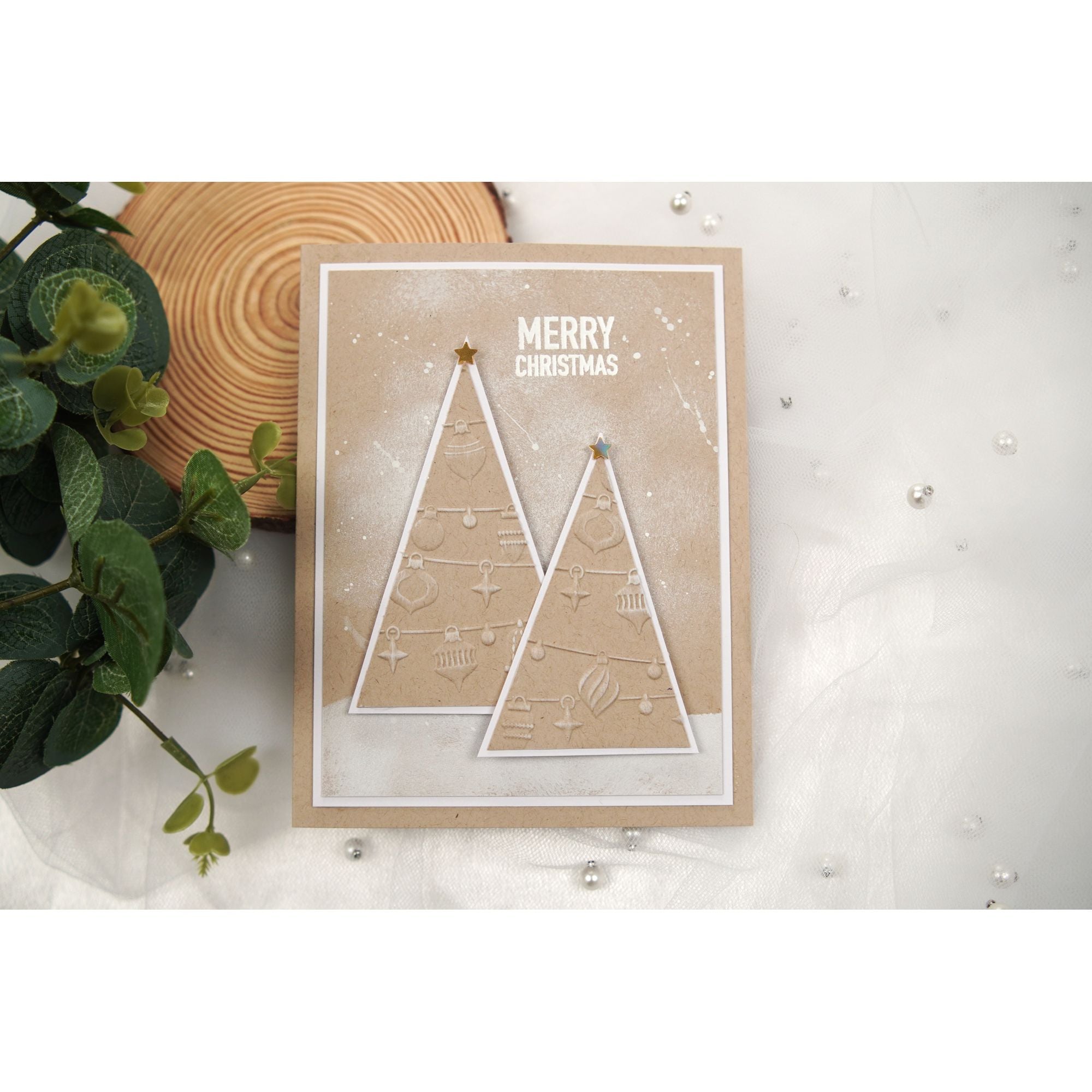 Simon Says Stamp Embossing Folder Heirloom Ornaments sf529 Sugar and Spice Holiday Card