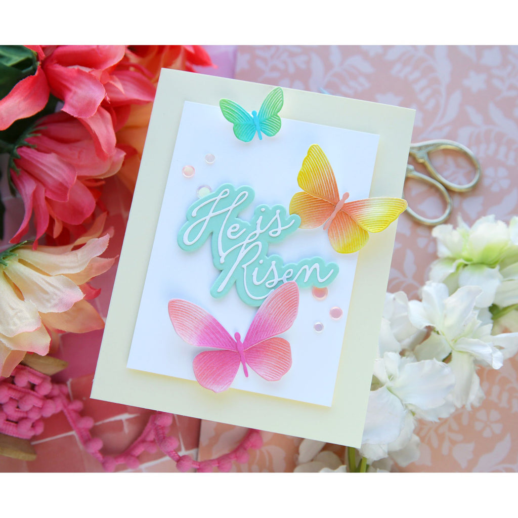 Simon Says Stamp He Is Risen Script Wafer Dies 1585sd Beautiful Moments Easter Card | color-code:ALT01