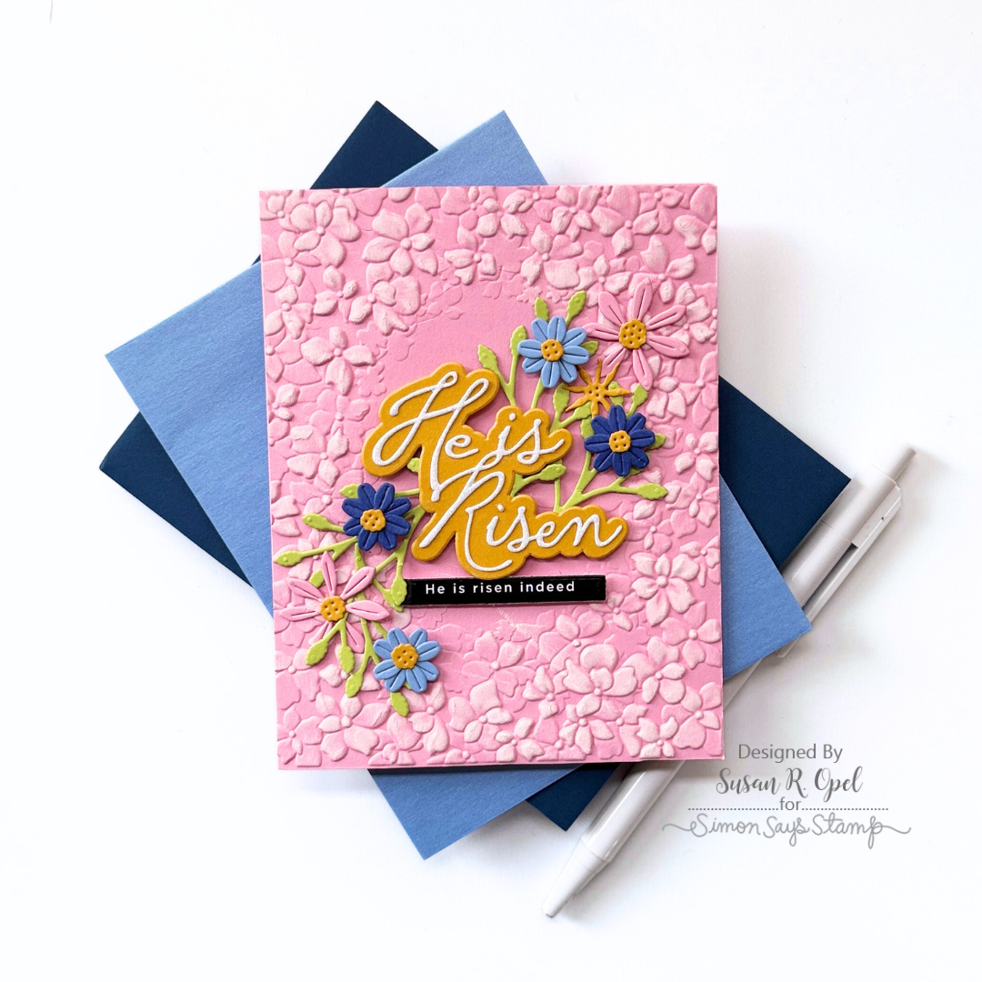 Simon Says Stamp He Is Risen Script Wafer Dies 1585sd Beautiful Moments Easter Card