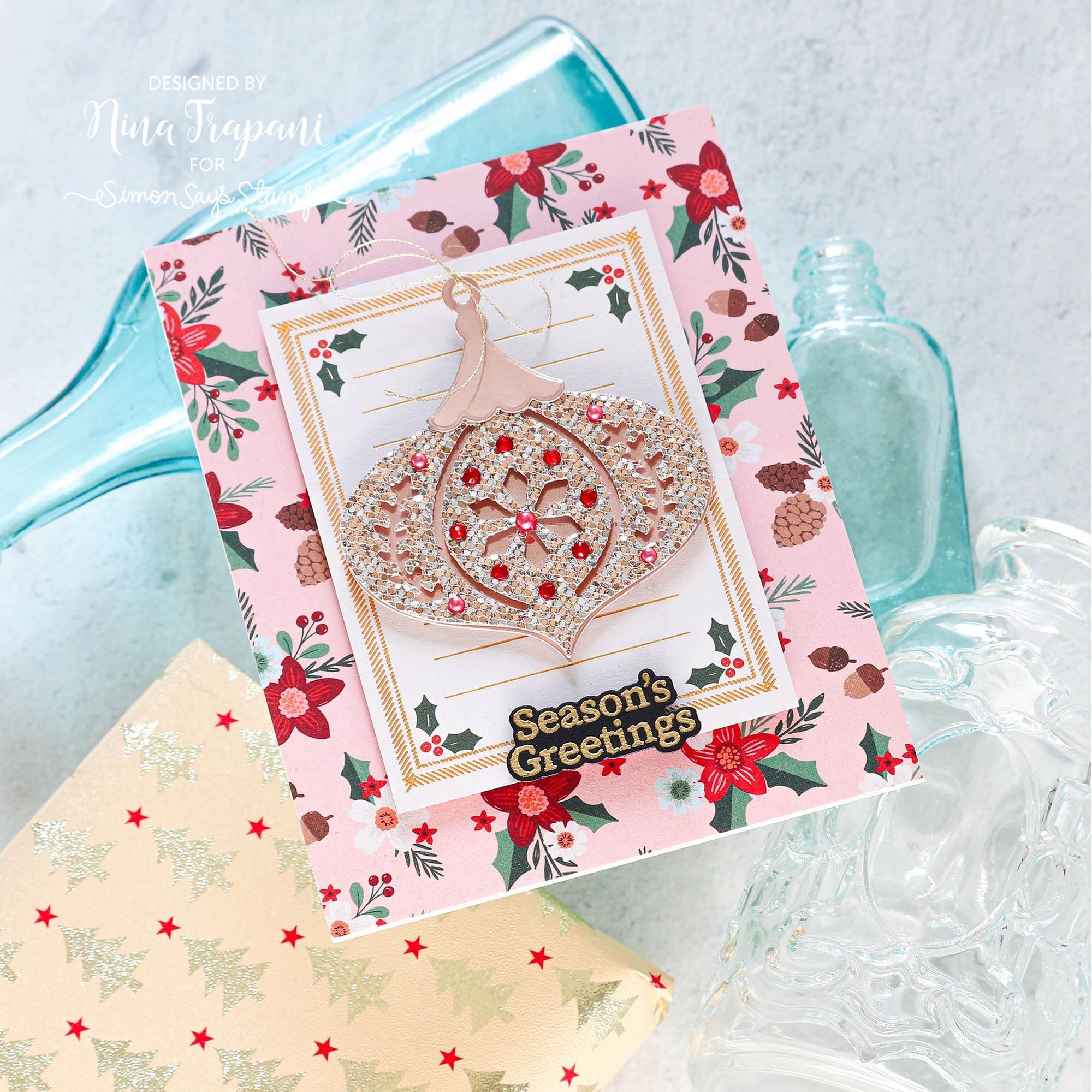 Hero Arts Fancy Cuts Dies Ornament df162 season's greetings | color-code:ALT01