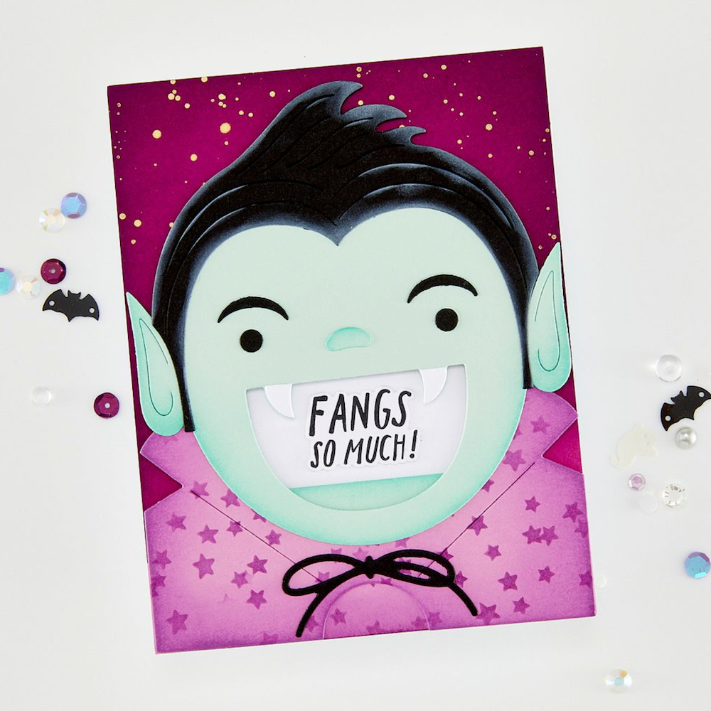Hero Arts Bite Nite Clear Stamp and Die Set dc373 fangs so much