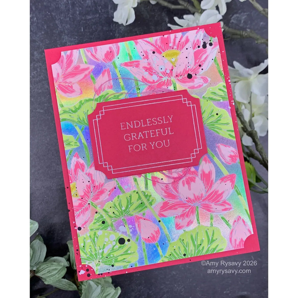 Hero Arts Lotus Field Layering Stencil Set sa307 endlessly grateful
