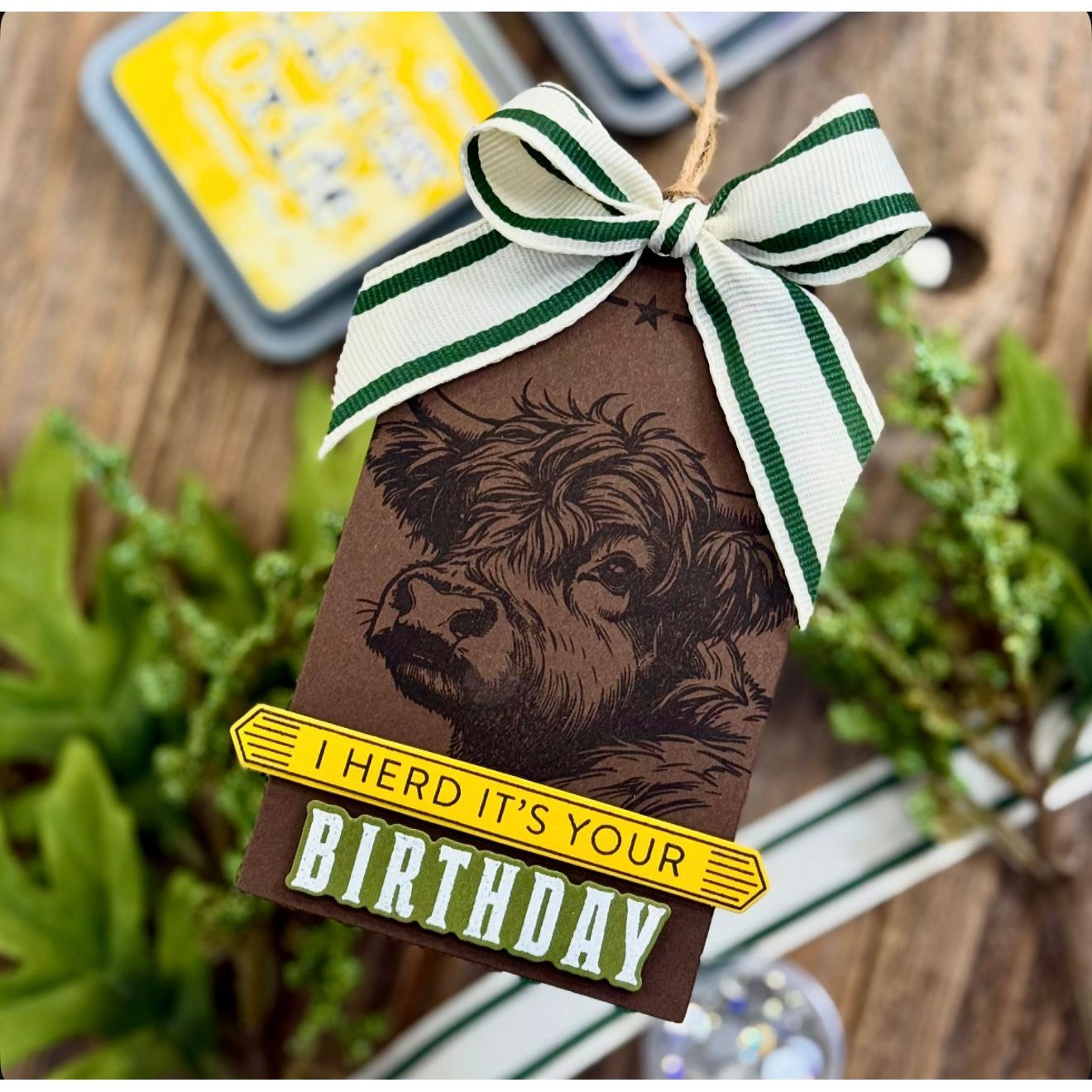 Simon Says Stamps and Dies Highland Cows set1053hc STAMPtember Birthday Tag