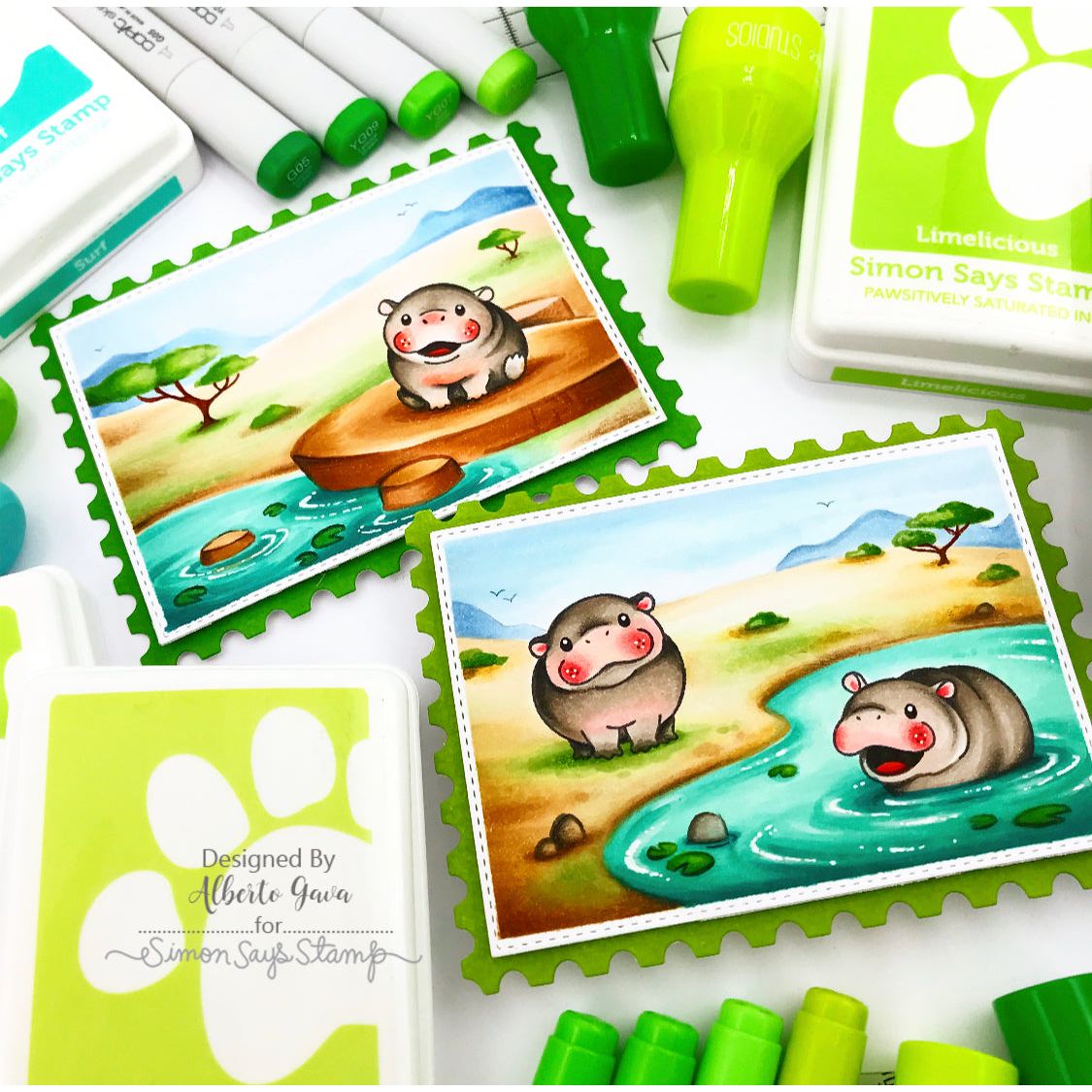 Simon Says Stamps and Dies Hip Hip Hooray set929hh Favorite Things Hippo Coloring | color-code:ALT03