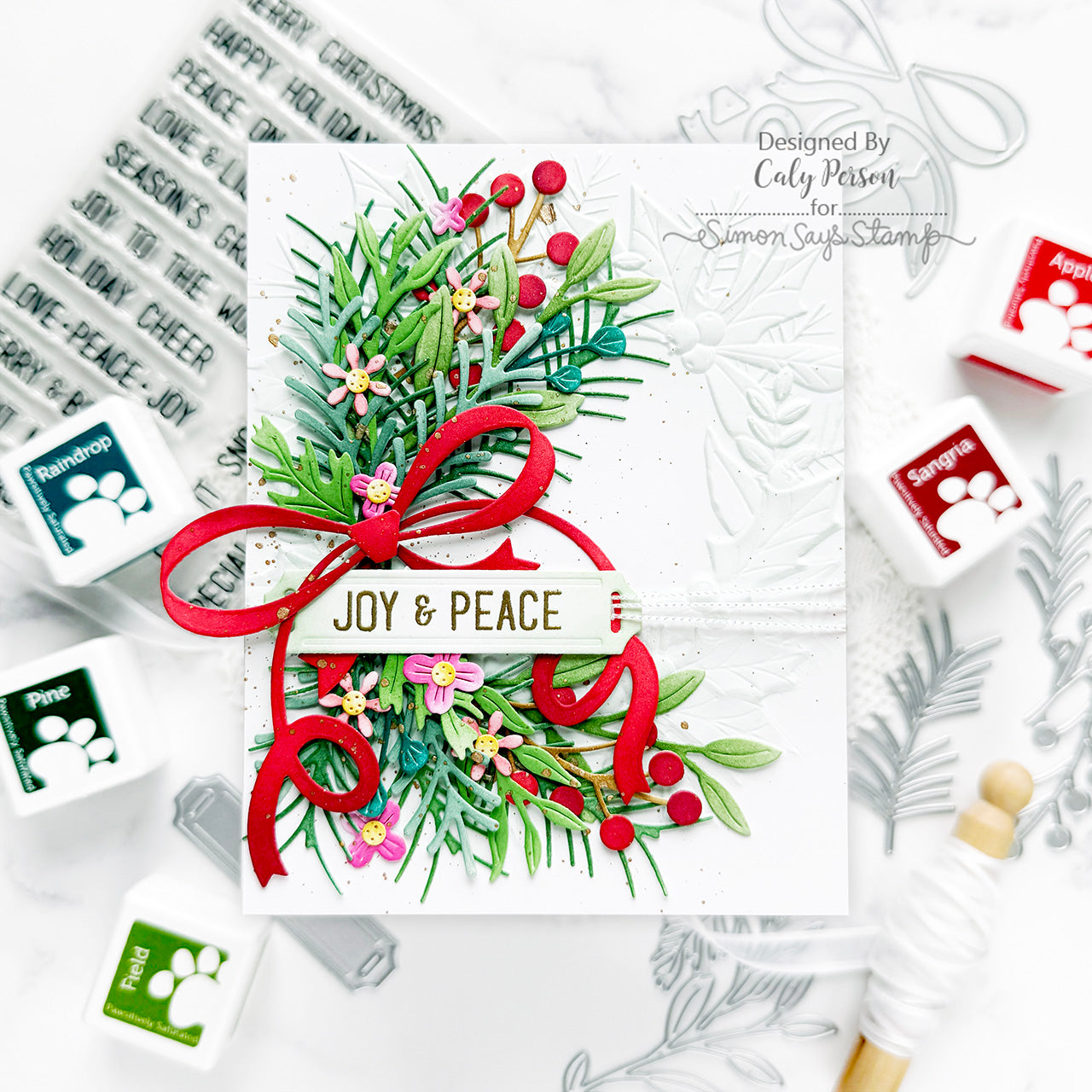 Simon Says Stamp Ho Ho Holiday Greens Wafer Dies s1062 Sugar and Spice Christmas Card | color-code:ALT03