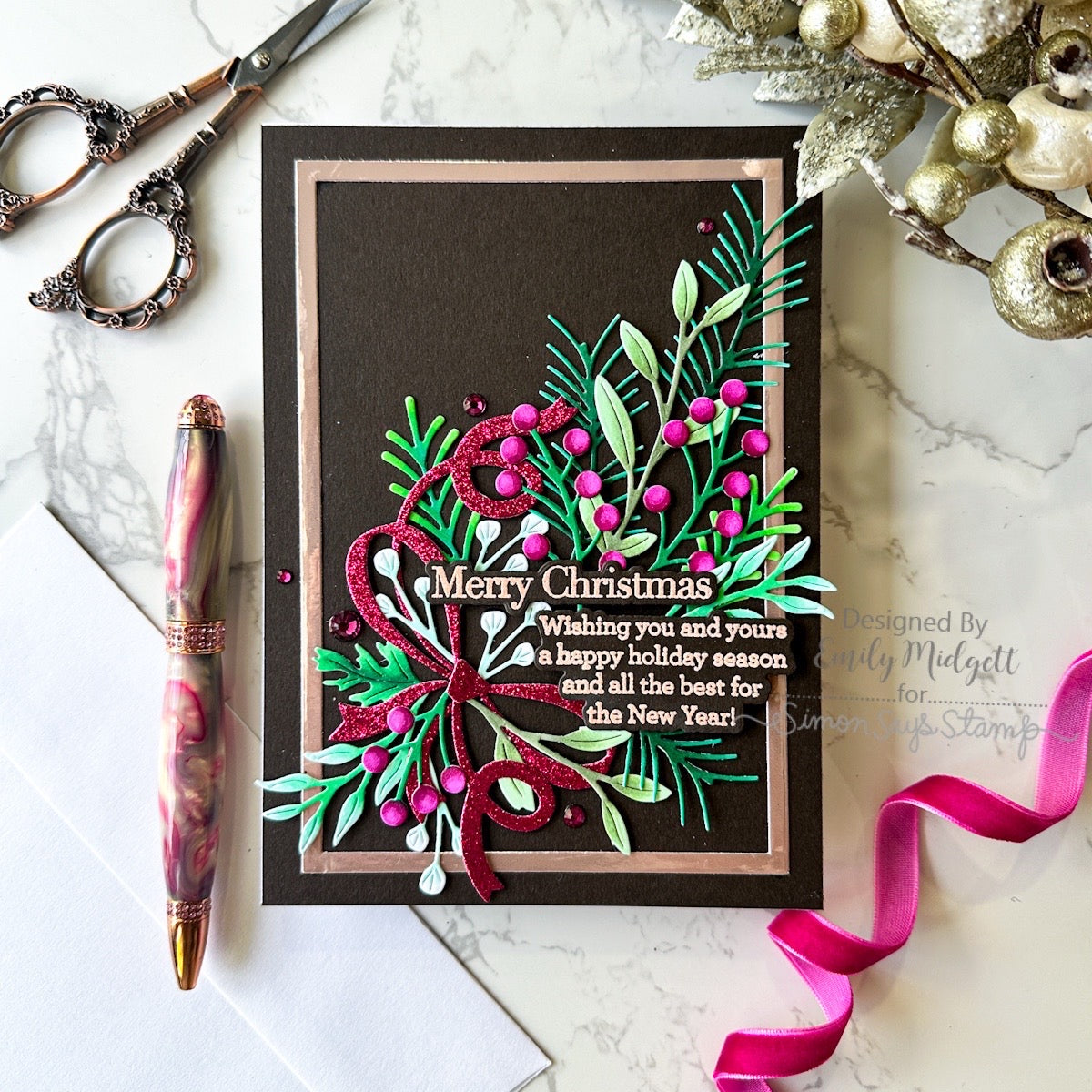 Simon Says Stamp Ho Ho Holiday Greens Wafer Dies s1062 Sugar and Spice Christmas Card | color-code:ALT06