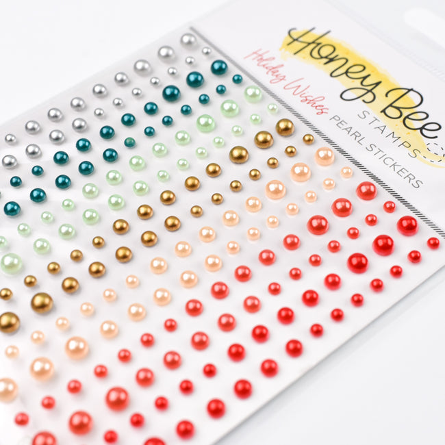 Honey Bee Holiday Wishes Pearl Stickers hbgs-prl13 Detailed Product View Close-Up