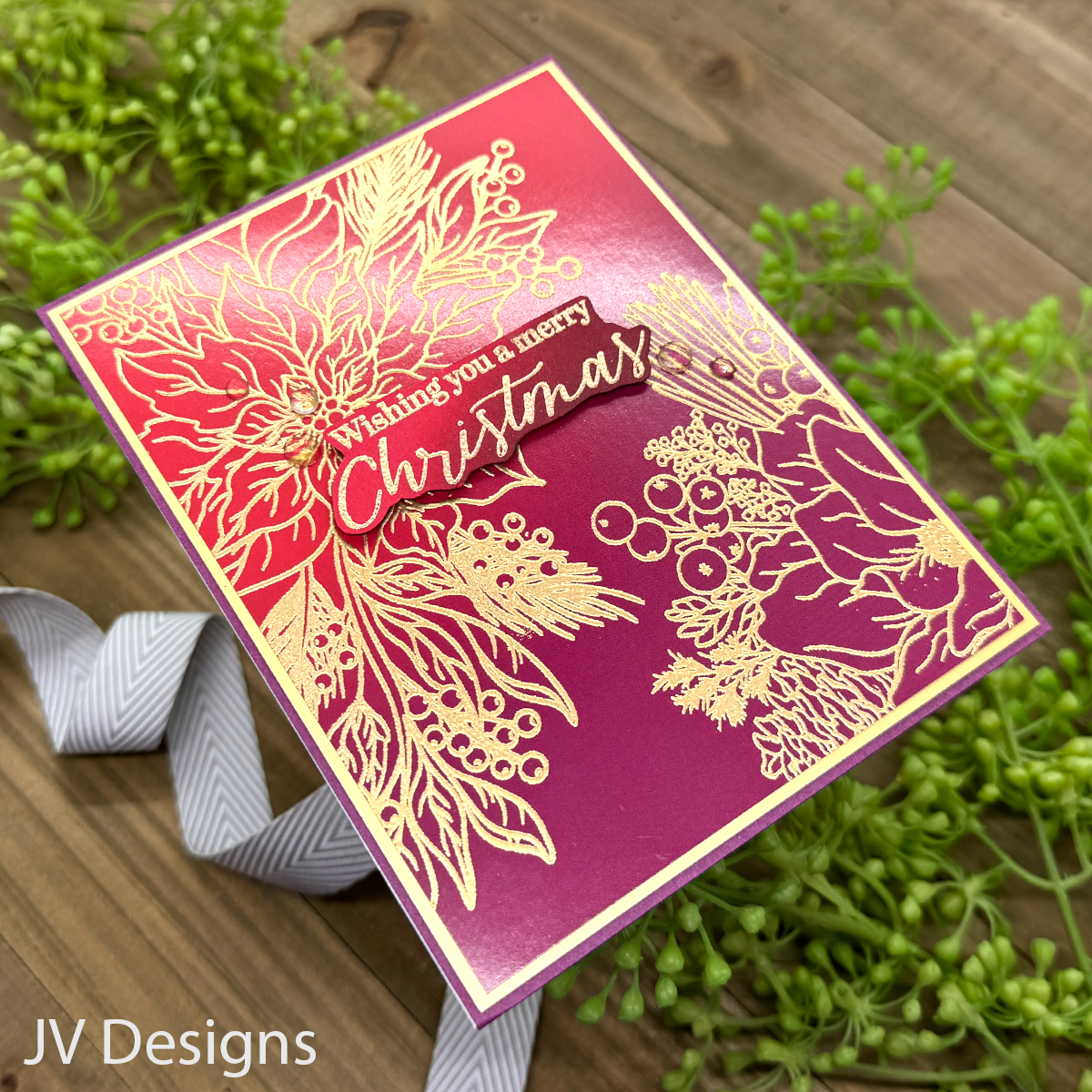 Simon Says Clear Stamps Holiday Blossoms sss202800c All The Joy Christmas Card 