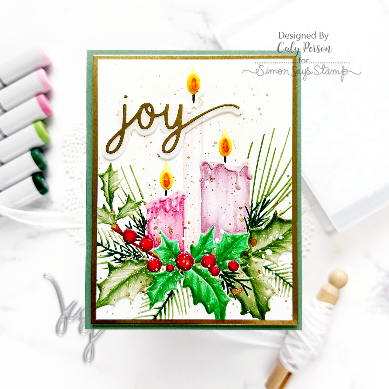 CZ Design Holiday Duo Wafer Dies czd264 Sugar and Spice Joy Card | color-code:ALT10