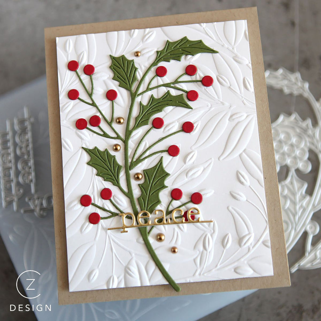 CZ Designs Holiday Typewriter Trio Wafer Dies czd215 Stamptember Christmas Card