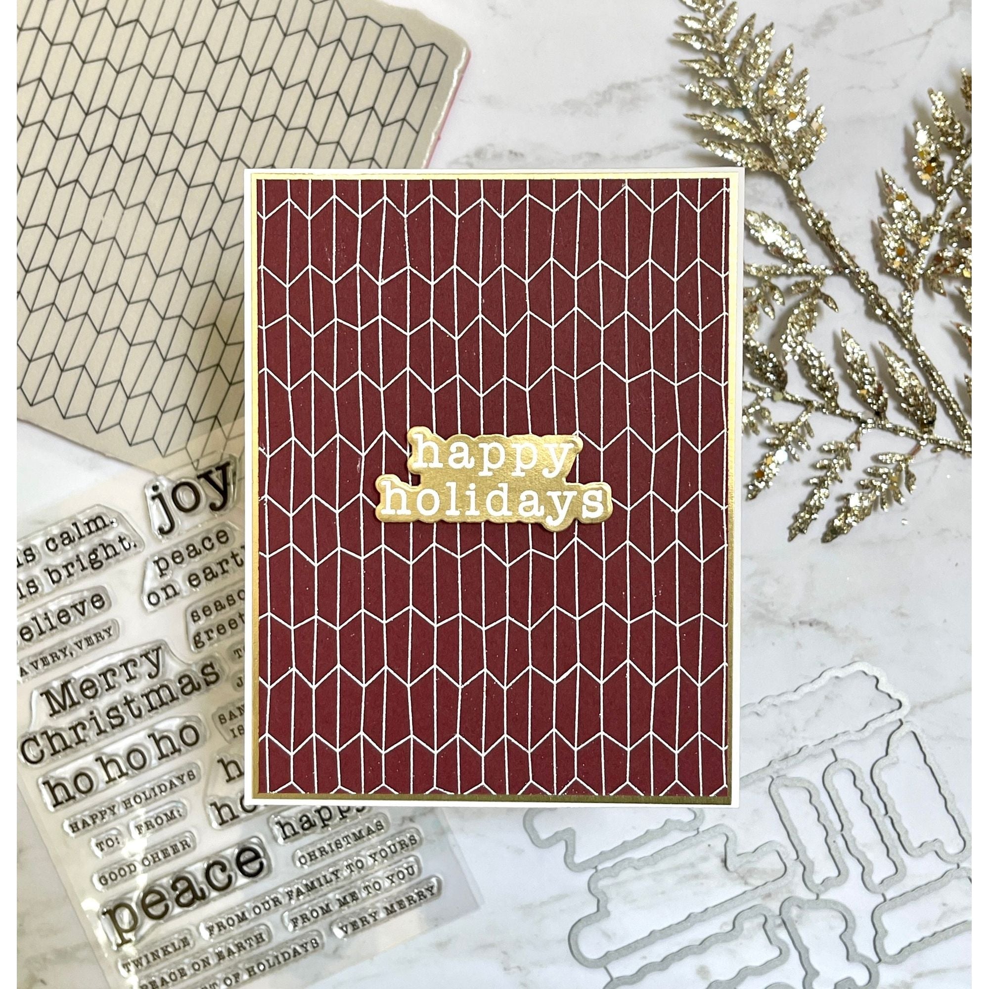 CZ Design Clear Stamps Holiday Typewriter cz382c Stamptember Christmas Card | color-code:ALT01