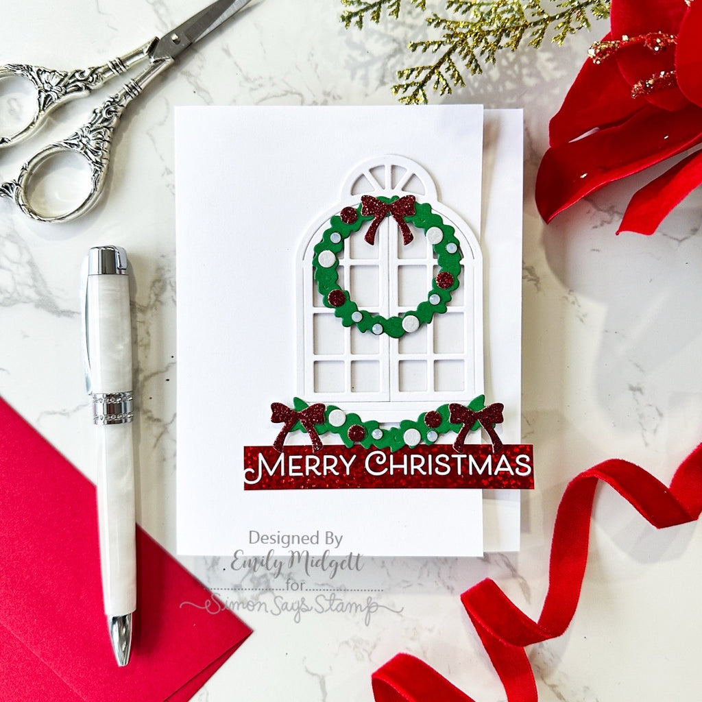 Simon Says Stamp Holiday Windows Dies Bundle set1102hw And Everything Nice Christmas Card | color-code:ALT04