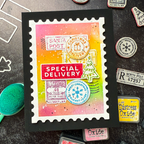 Tim Holtz Holiday Postmarks Stamps with Simon Says Stamp Dies Bundle sethp25 Christmas Card | color-code:ALT02