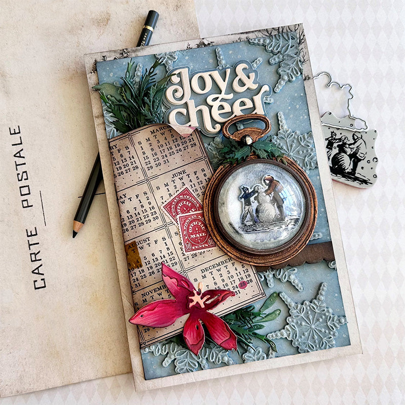 Tim Holtz Holiday Sketchbook Stamps with Simon Says Stamp Dies Bundle setho25 Christmas Card
