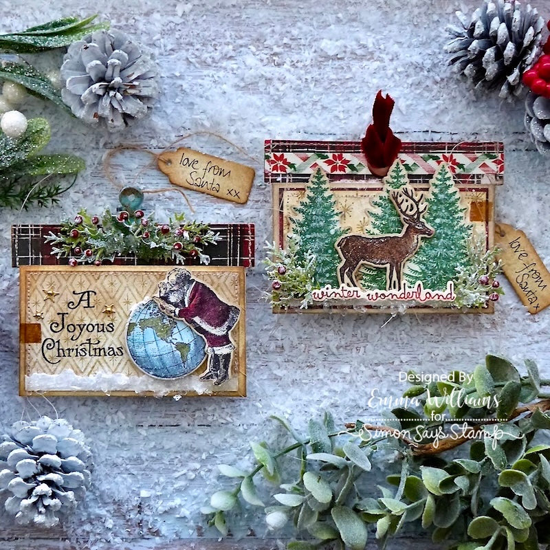 Tim Holtz Holiday Things Stamps with Simon Says Stamp Dies Bundle setht25 Christmas Tags