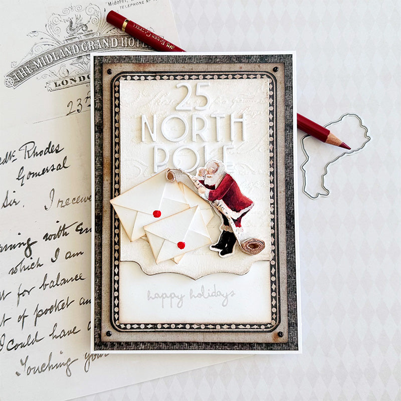 Tim Holtz Holiday Things Stamps with Simon Says Stamp Dies Bundle setht25 Christmas Card