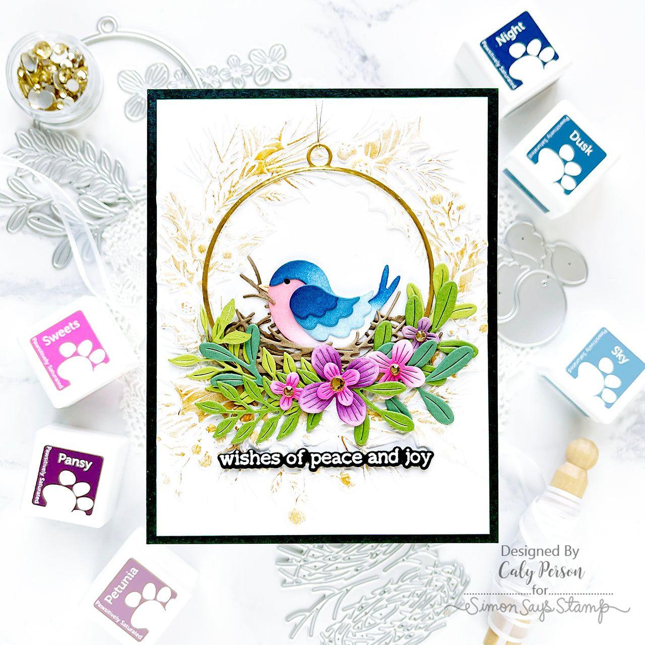 Simon Says Stamp Embossing Folder Holly Wreath sf417 Festive Fun Christmas Card | color-code:ALT04