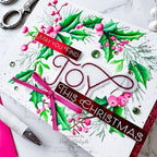Simon Says Stamp Embossing Folder Holly Wreath sf417 Festive Fun Christmas Card | color-code:ALT05