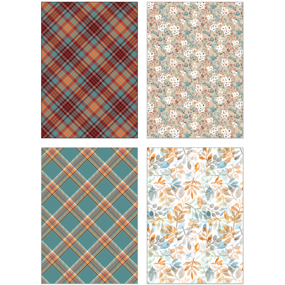 Honey Bee Homestead Harvest 6 x 8.5 Paper Pad hbpa-046 plaids and flowers