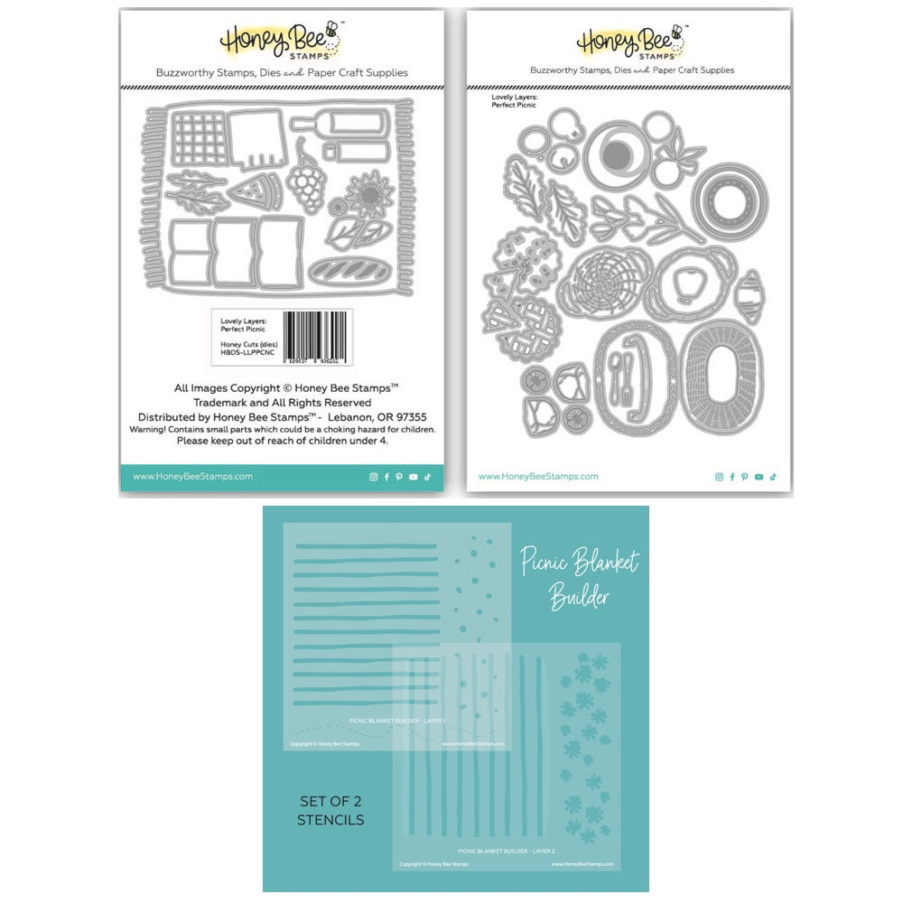 Honey Bee Lovely Layers Perfect Picnic Dies And Picnic Blanket Stencils Bundle