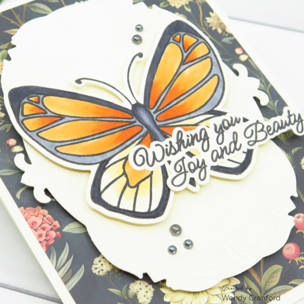 Honey Bee All Things New Clear Stamps hbst-639 Butterfly Joy Card