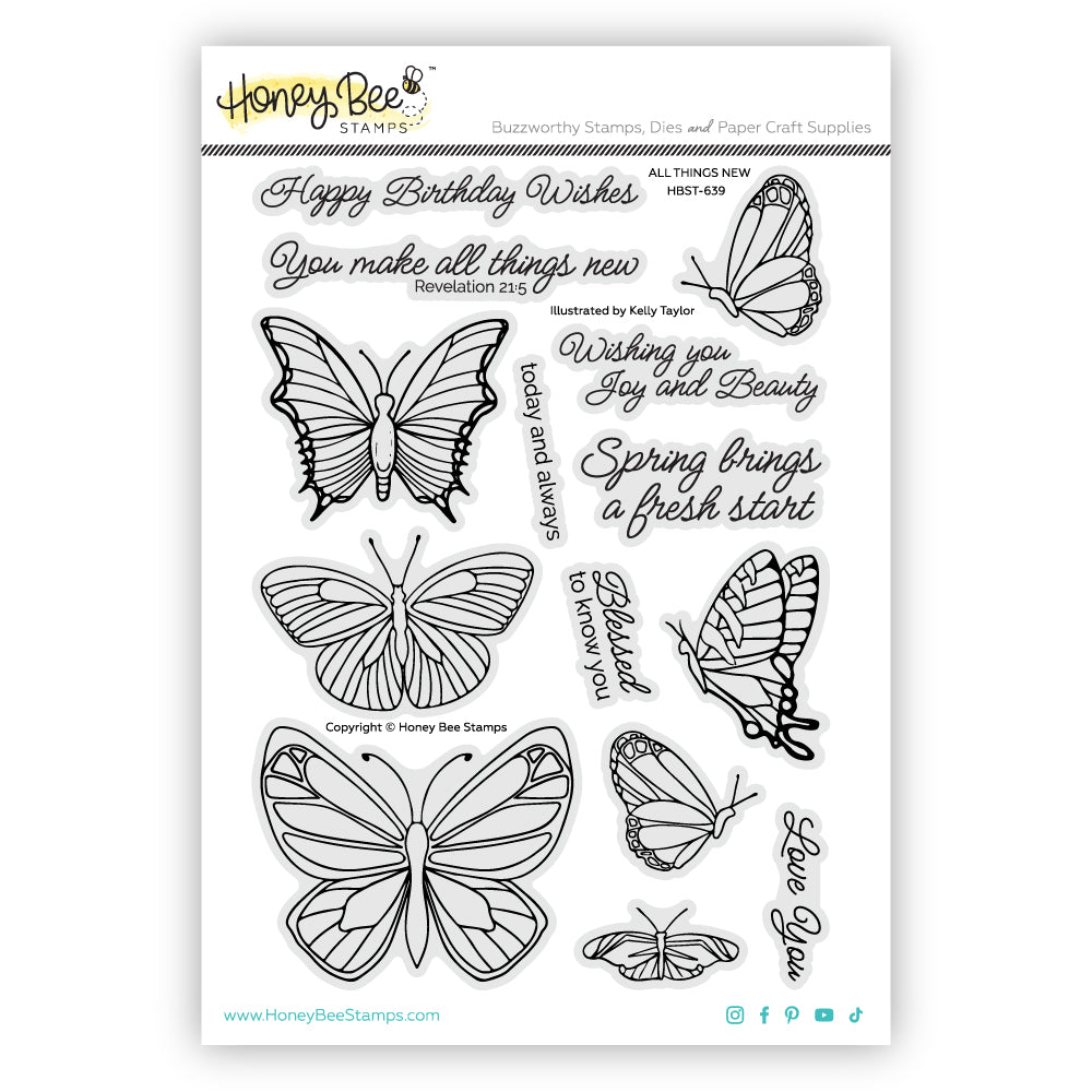 Honey Bee All Things New Clear Stamps hbst-639 Product Image