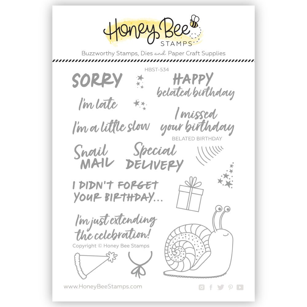 Honey Bee Belated Birthday Clear Stamps hbst-534