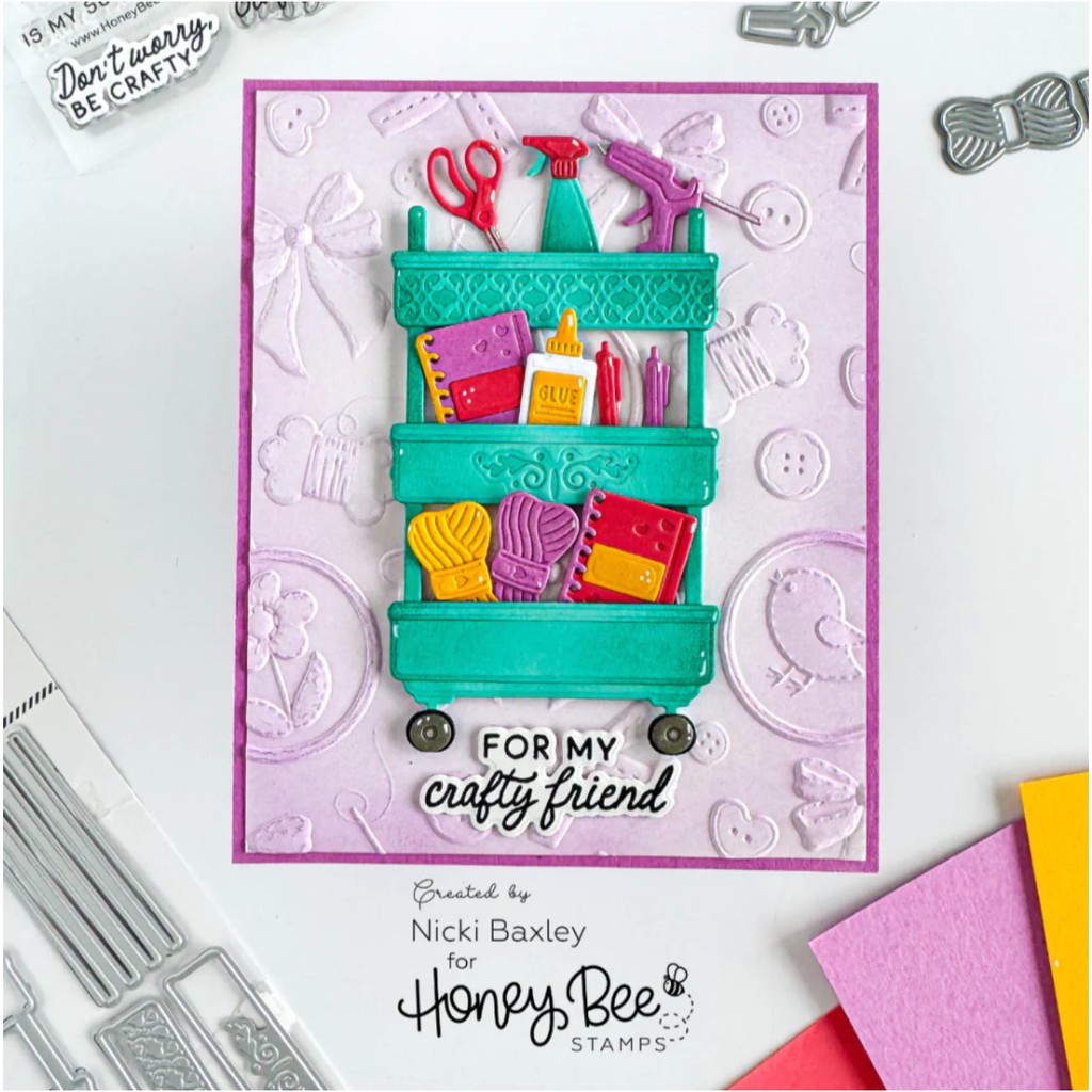 Honey Bee Don't Worry, Be Crafty Clear Stamps hbst-653 Nicki Baxley Card