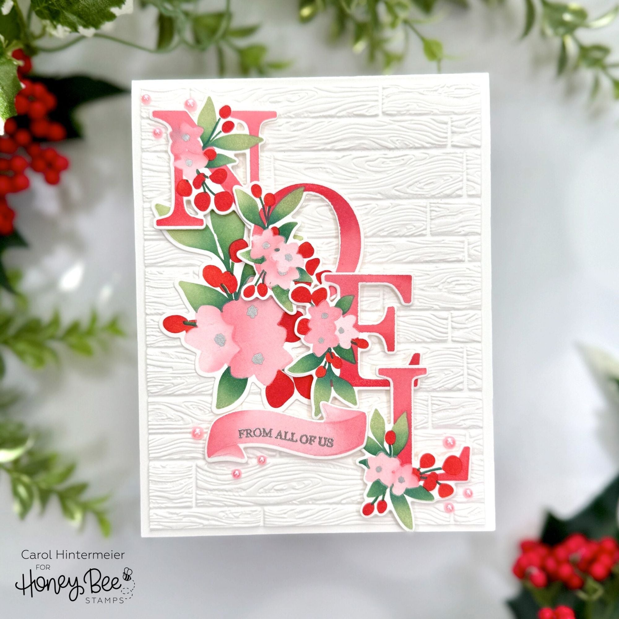 Honey Bee Gingerbread Pearl Stickers hbgs-prl22 Modern Christmas Card | color-code:ALT01
