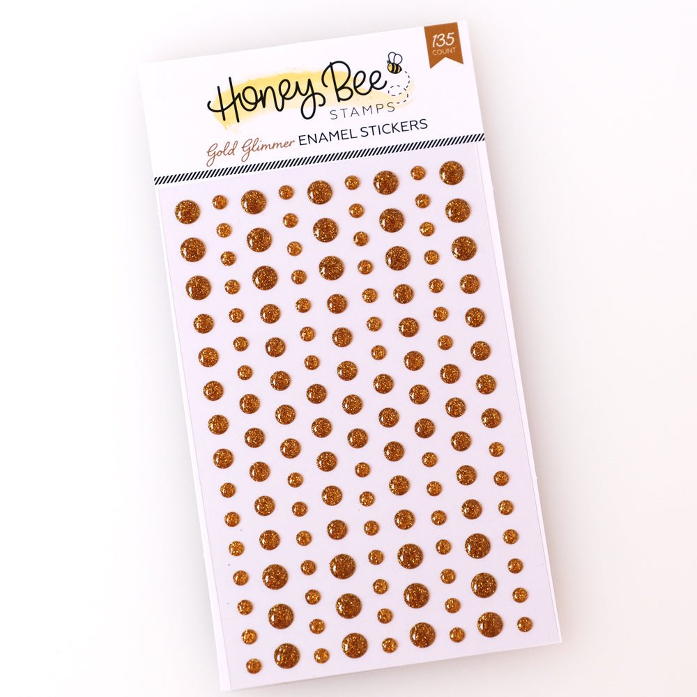Honey Bee Gold Glimmer Enamel Stickers hbes-009